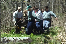 Carrying out the snowmobile