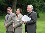 Tom Hickey, Mayor James Ruberto, and Steve Ramsey from GE