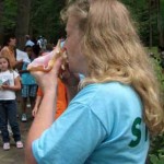 Jane signals start of BioBlitz with a conch shell