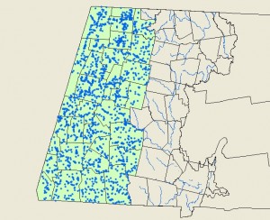map of berkshire county showing stream crossings