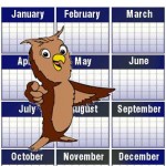 image of calendar with owl