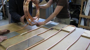 Bending copper tubing