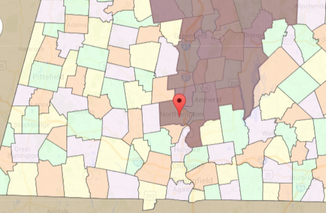 map of Senator Stan Rosenbergs district