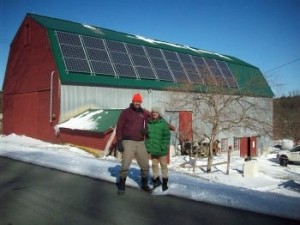 Photo of barn with solar panes, Indian Line Farm, South Egremont, MA