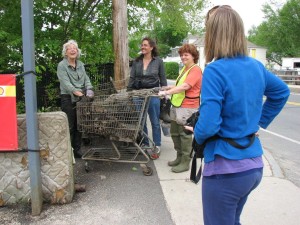 photo of volunteers having fun at cleanup