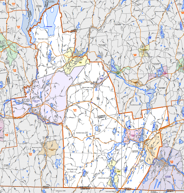 Map of 1st Hamden state congressional district for Massachusetts