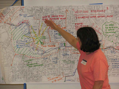 Carolyn Sibner from Housatonic Valley Association explains one groups vision map