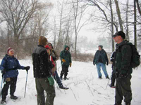 group standing in snow