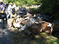 the start of a large trash pile