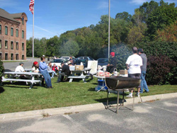 grill started at Pine Cone Hill
