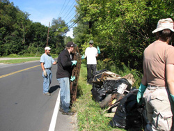 pile of trash along the road