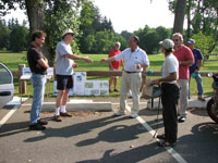 Mayor Ruberto shaking hands with Dick Noble