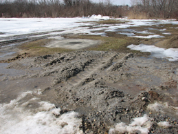 leftover fill left in parking lot