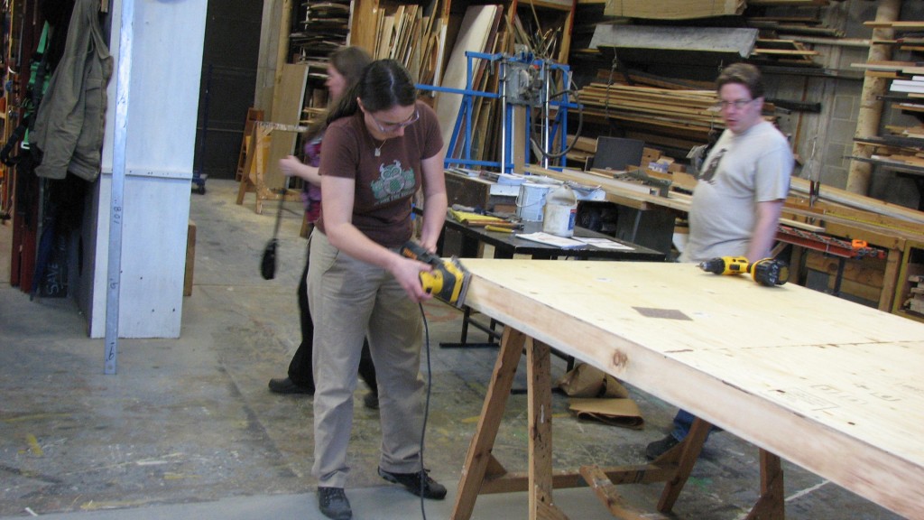 Sanding the boxes