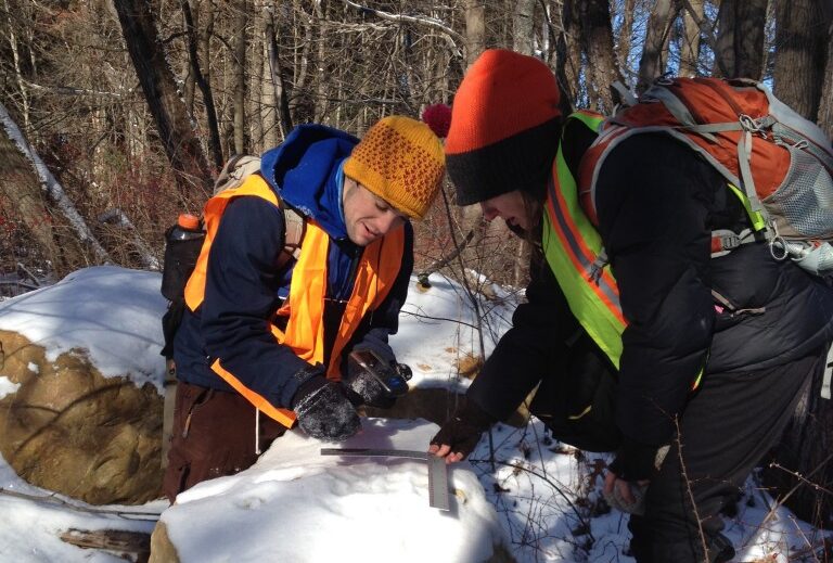Elia measuring wildlife tracks