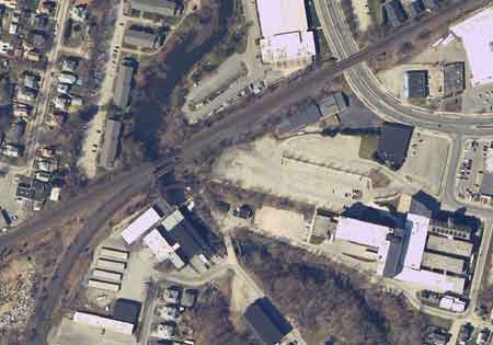 Closer aerial view of the Tel-Electric Dam