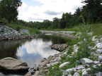 Looking downstream from the launch site