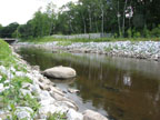 Looking upstream from the launch site